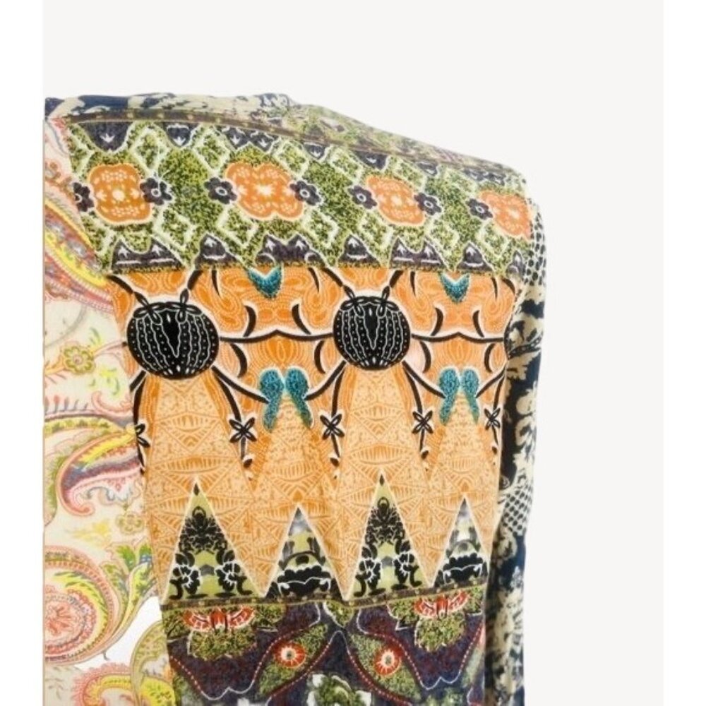Artisan De Lux X Anthropologie Boho Paisley Asymmetrical Button Down Top - Picture 9 of 16